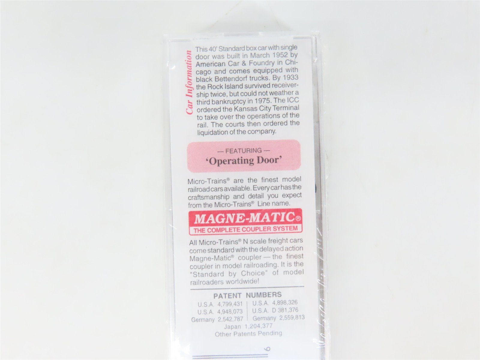 N Scale Micro-Trains MTL 20700 RI Route Of The Rockets 40' Box Car #23220