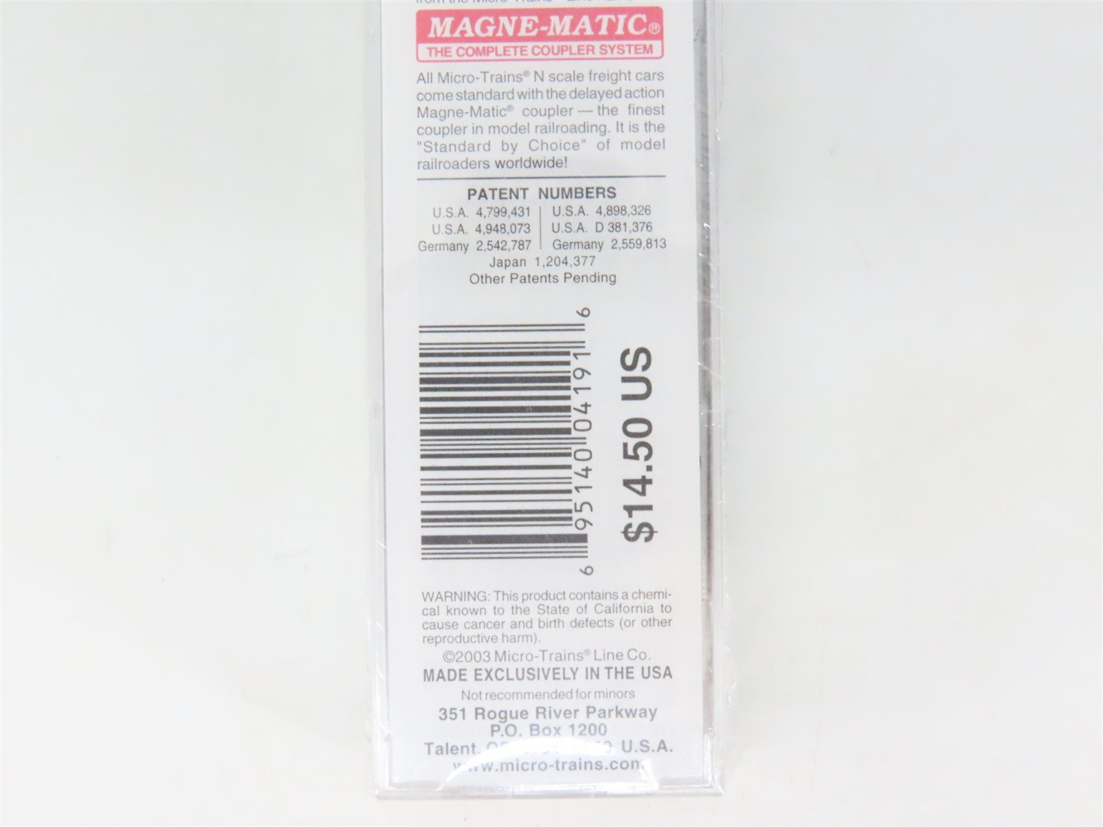 N Scale Micro-Trains MTL 20700 RI Route Of The Rockets 40' Box Car #23220