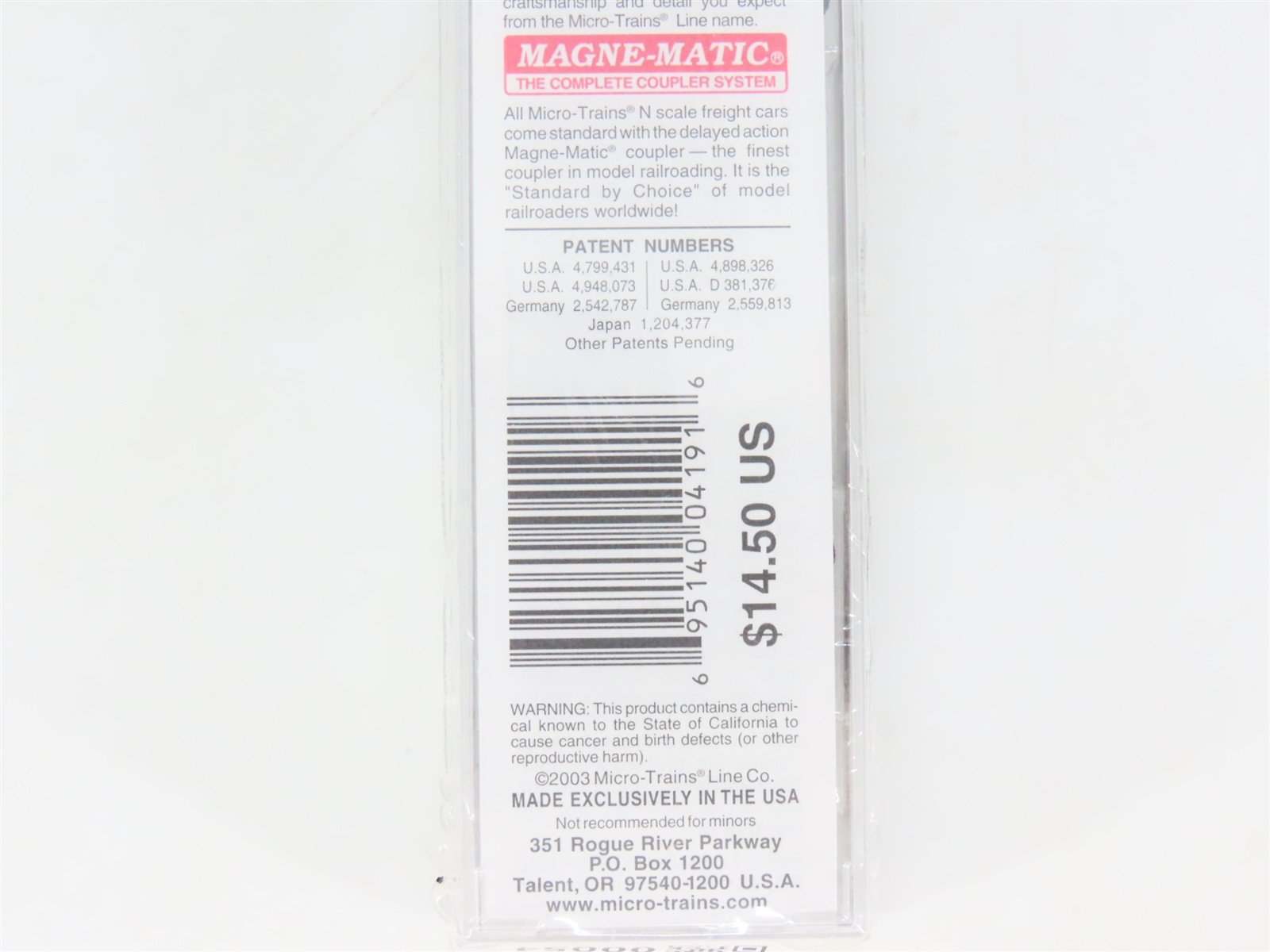 N Scale Micro-Trains MTL 20700 RI Route Of The Rockets 40' Box Car #23220