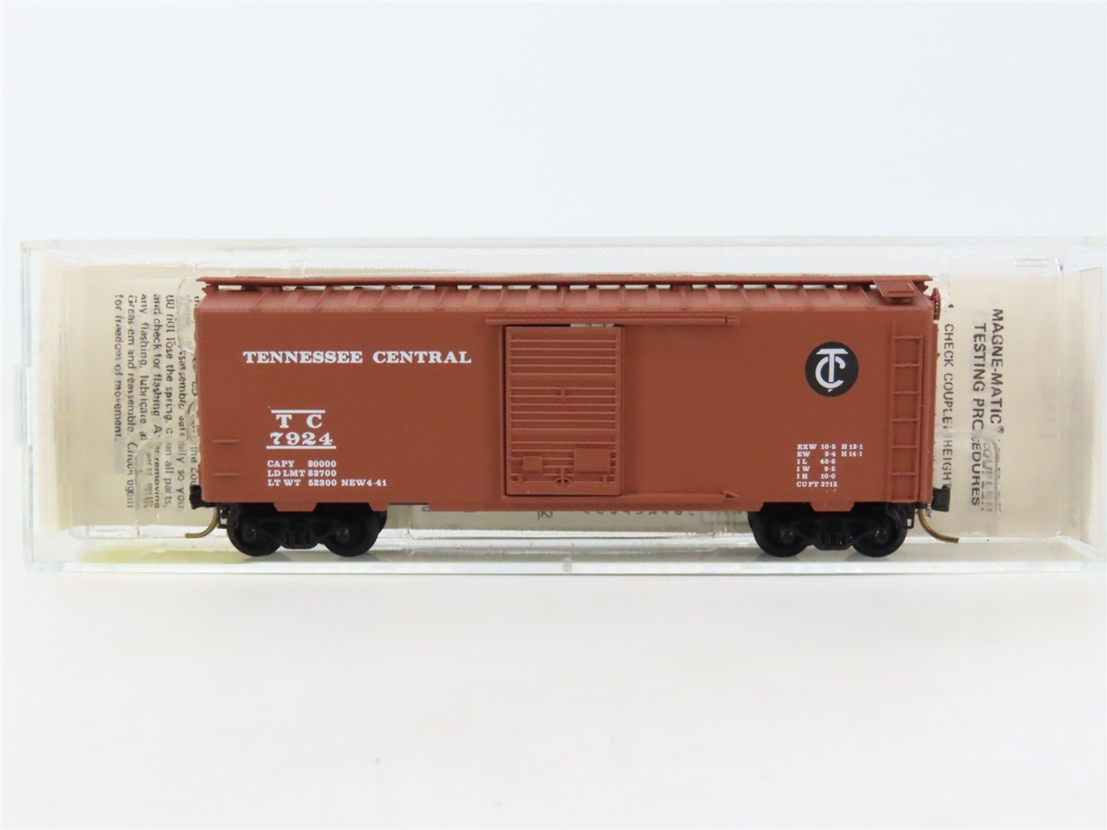 N Scale Kadee Micro-Trains MTL 20720 TC Tennessee Central 40' Box Car #7924