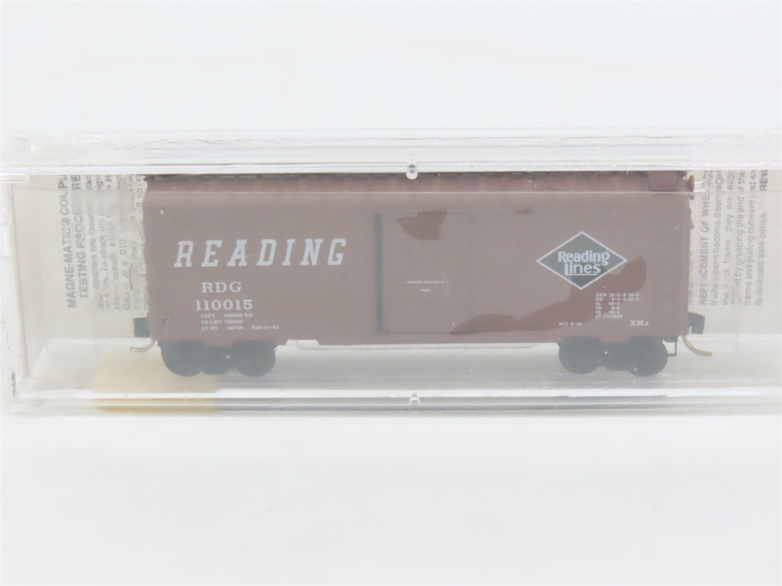 N Scale Micro-Trains MTL 20810 RDG Reading Lines 40' Single Door Box Car #110015
