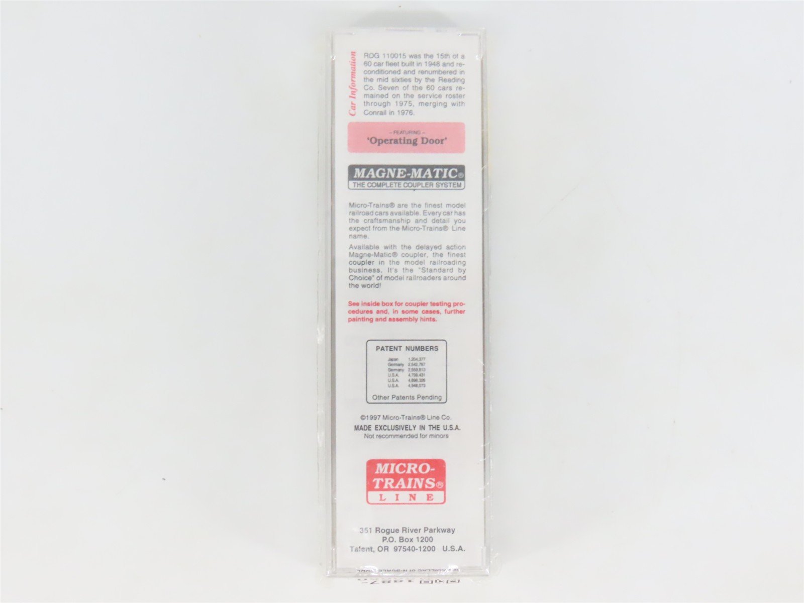 N Scale Micro-Trains MTL 20810 RDG Reading Lines 40' Single Door Box Car #110015