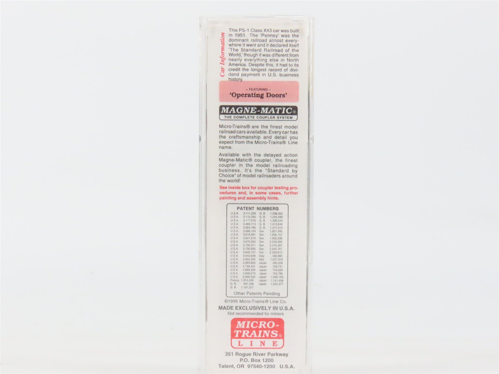 N Scale Micro-Trains MTL 20780/3 PRR Pennsylvania 40' Single Door Boxcar #603499