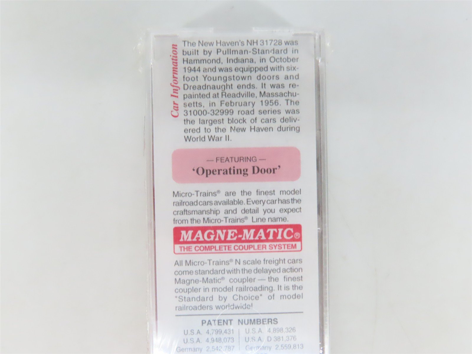 N Scale Micro-Trains MTL 20830 NH New Haven 40' Single Door Box Car #31728