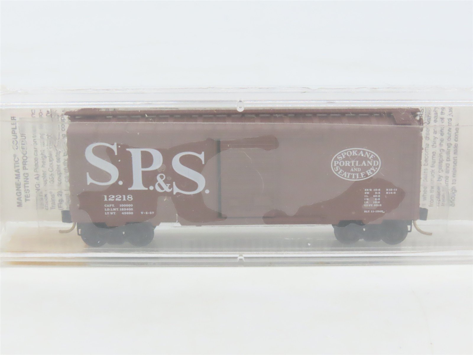 N Scale Micro-Trains MTL 20850 SP&S Spokane Portland & Seattle 40' Boxcar #12218