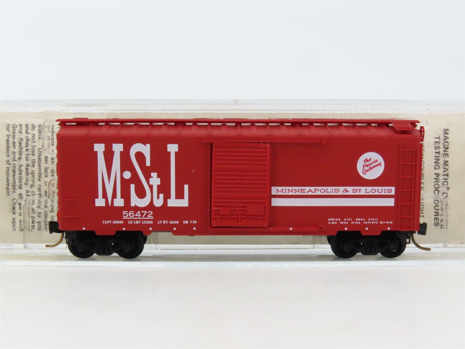N Scale Kadee Micro-Trains MTL 20860 M&StL The Peoria Gateway 40' Box Car #56472