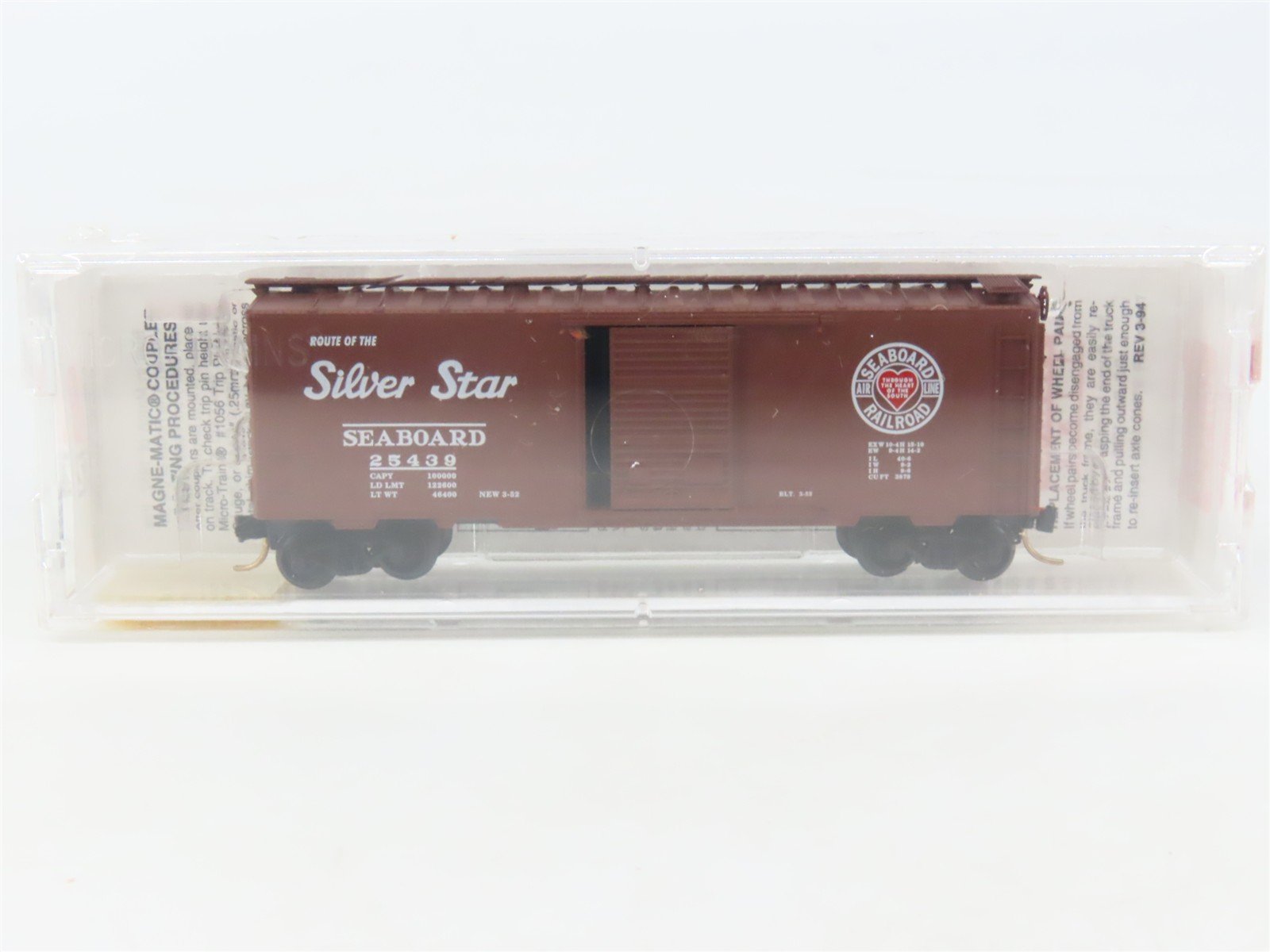 N Micro-Trains MTL 20650 SAL Seaboard Air Line Silver Star 40' Box Car #25439