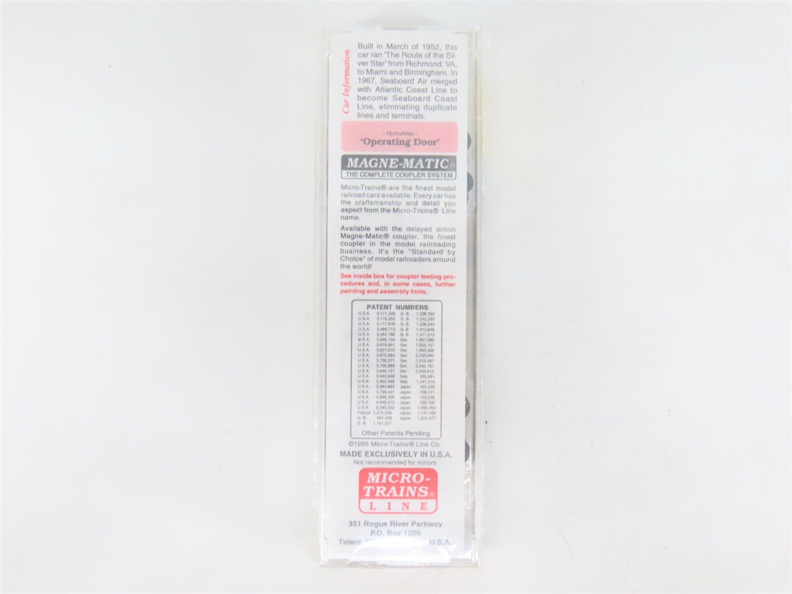 N Micro-Trains MTL 20650 SAL Seaboard Air Line Silver Star 40' Box Car #25439