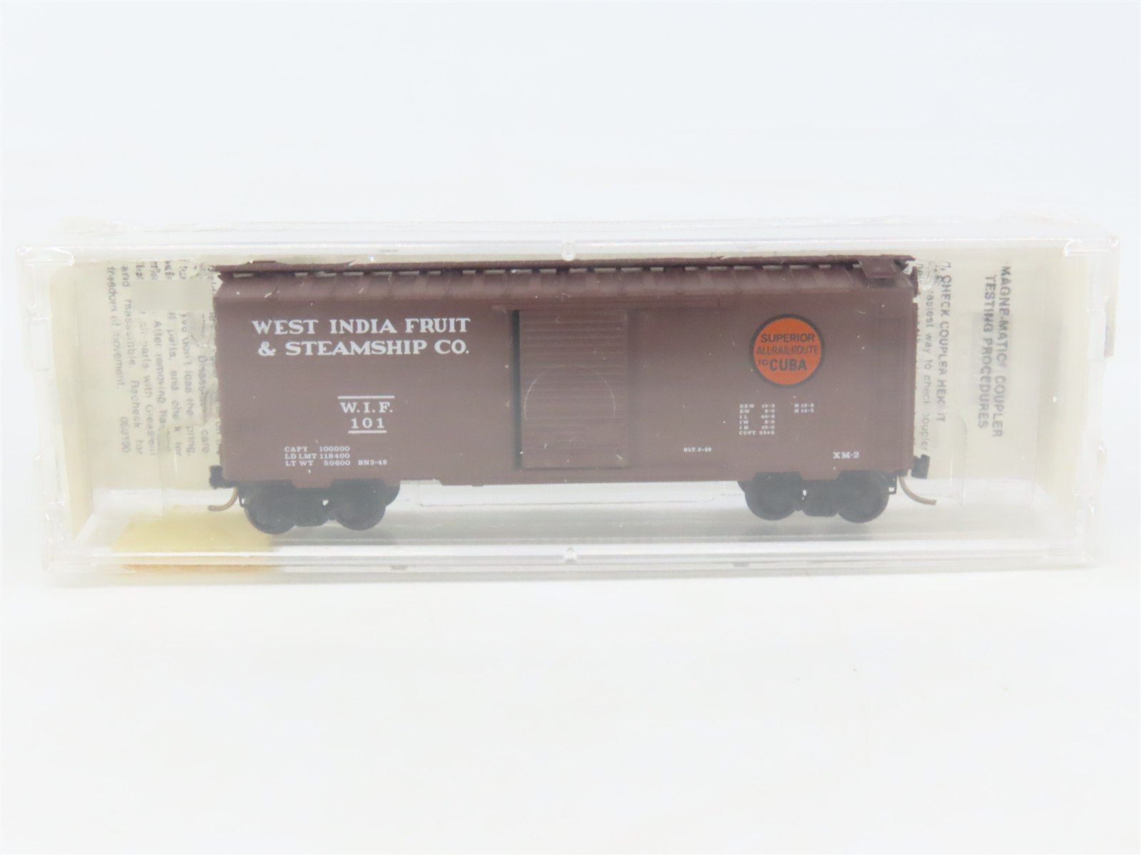 N Scale Micro-Trains MTL 20630 WIF West India Fruit & Steamship 40' Box Car #101