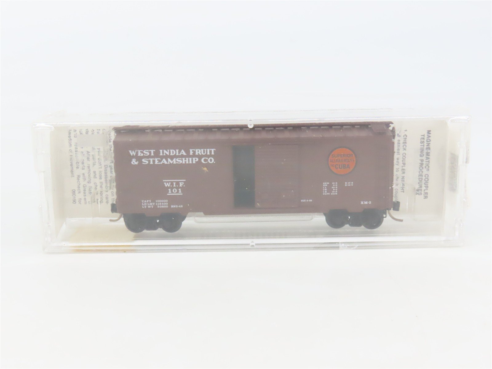 N Scale Micro-Trains MTL 20630 WIF West India Fruit & Steamship 40' Box Car #101