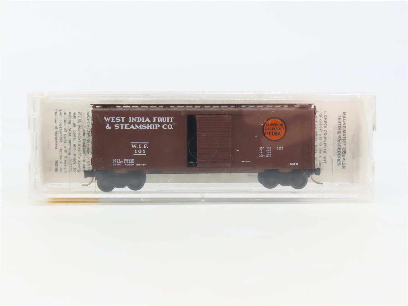 N Scale Micro-Trains MTL 20630 WIF West India Fruit & Steamship 40' Box Car #101