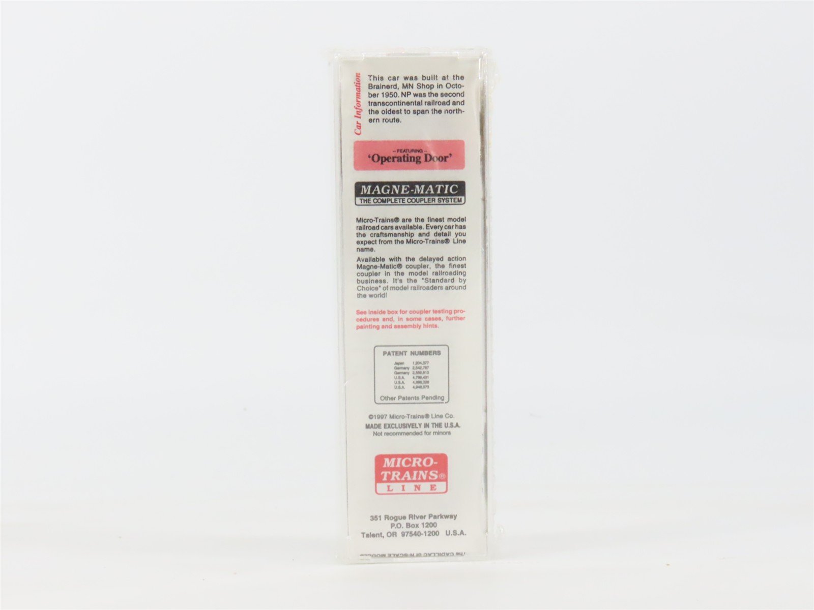 N Scale Micro-Trains MTL 31060 NP Northern Pacific Main Street 40' Boxcar #31430