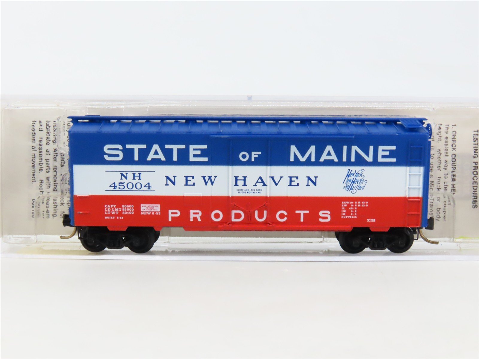 N Scale Micro-Trains MTL 21160 NH State Of Maine 40' Plug Door Box Car #45004