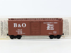 N Scale Micro-Trains MTL 20346/2 B&O Time Saver Service 40' Box Car #470751