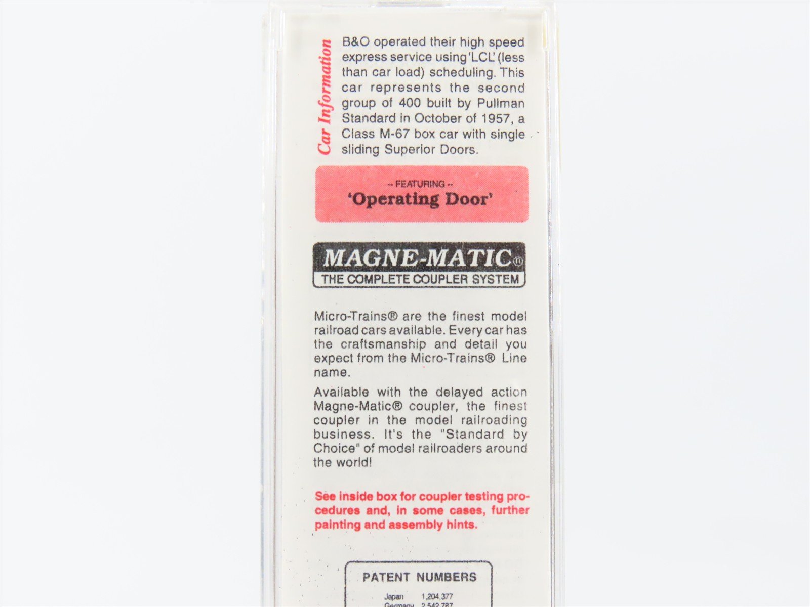 N Scale Micro-Trains MTL 20346/2 B&O Time Saver Service 40' Box Car #470751