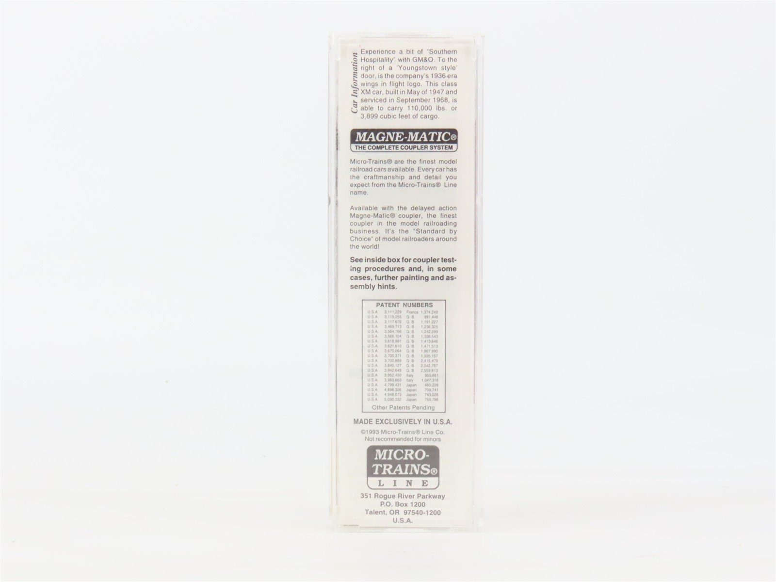 N Scale Micro-Trains MTL 24240 GM&O Gulf Mobile & Ohio 40' Box Car #21583