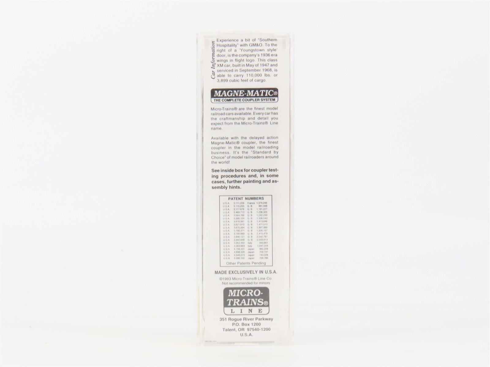 N Scale Micro-Trains MTL 24240 GM&O Gulf Mobile & Ohio 40' Box Car #21583