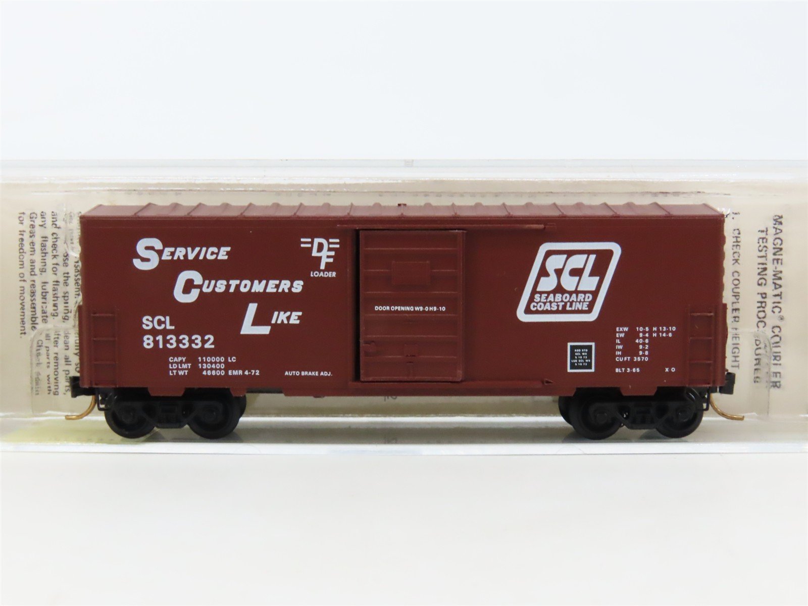 N Scale Kadee Micro-Trains MTL 24170 SCL Seaboard Coast Line 40' Box Car #813332