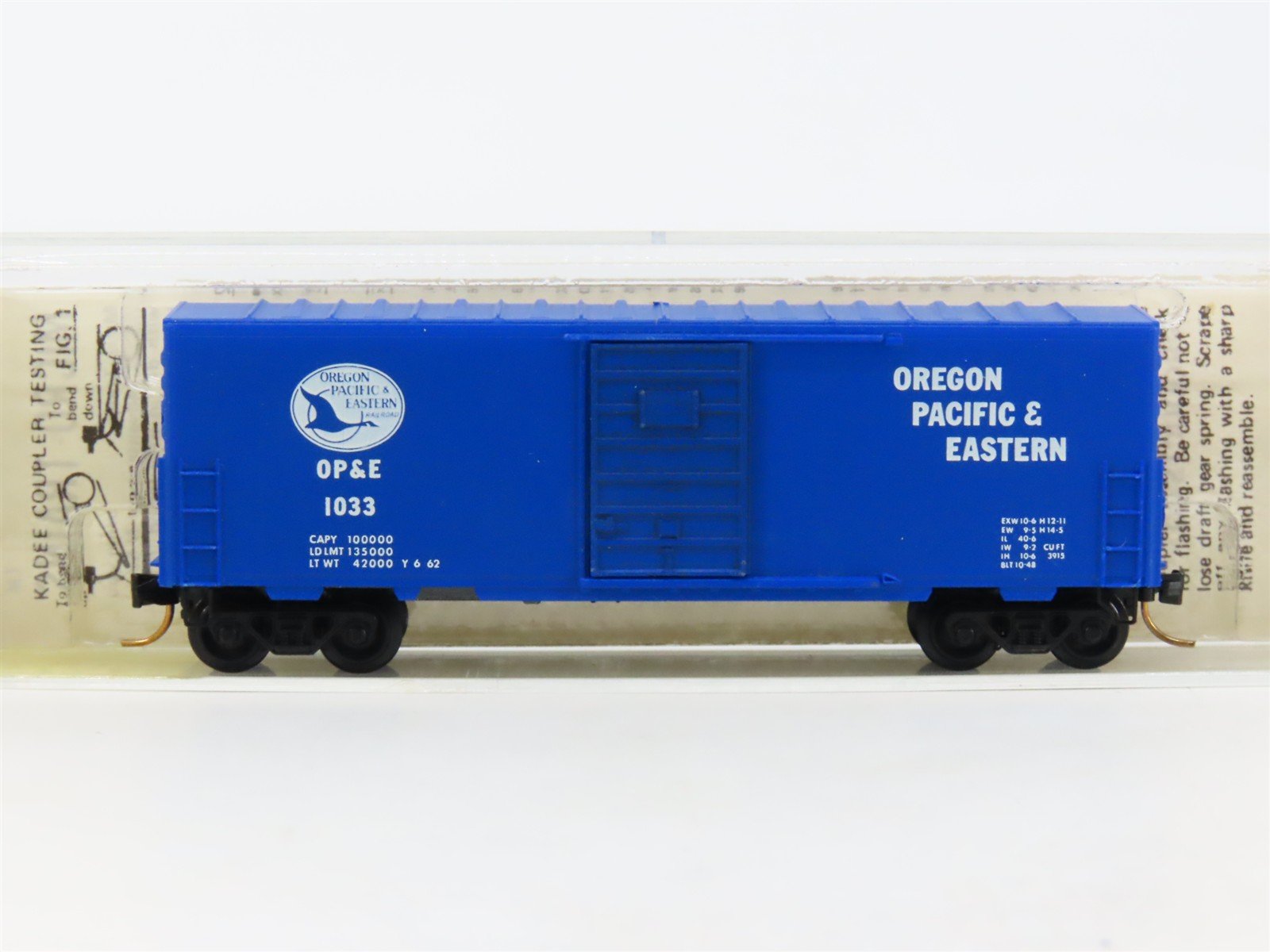 N Kadee Micro-Trains MTL 24110 OP&E Oregon Pacific & Eastern 40' Box Car #1033