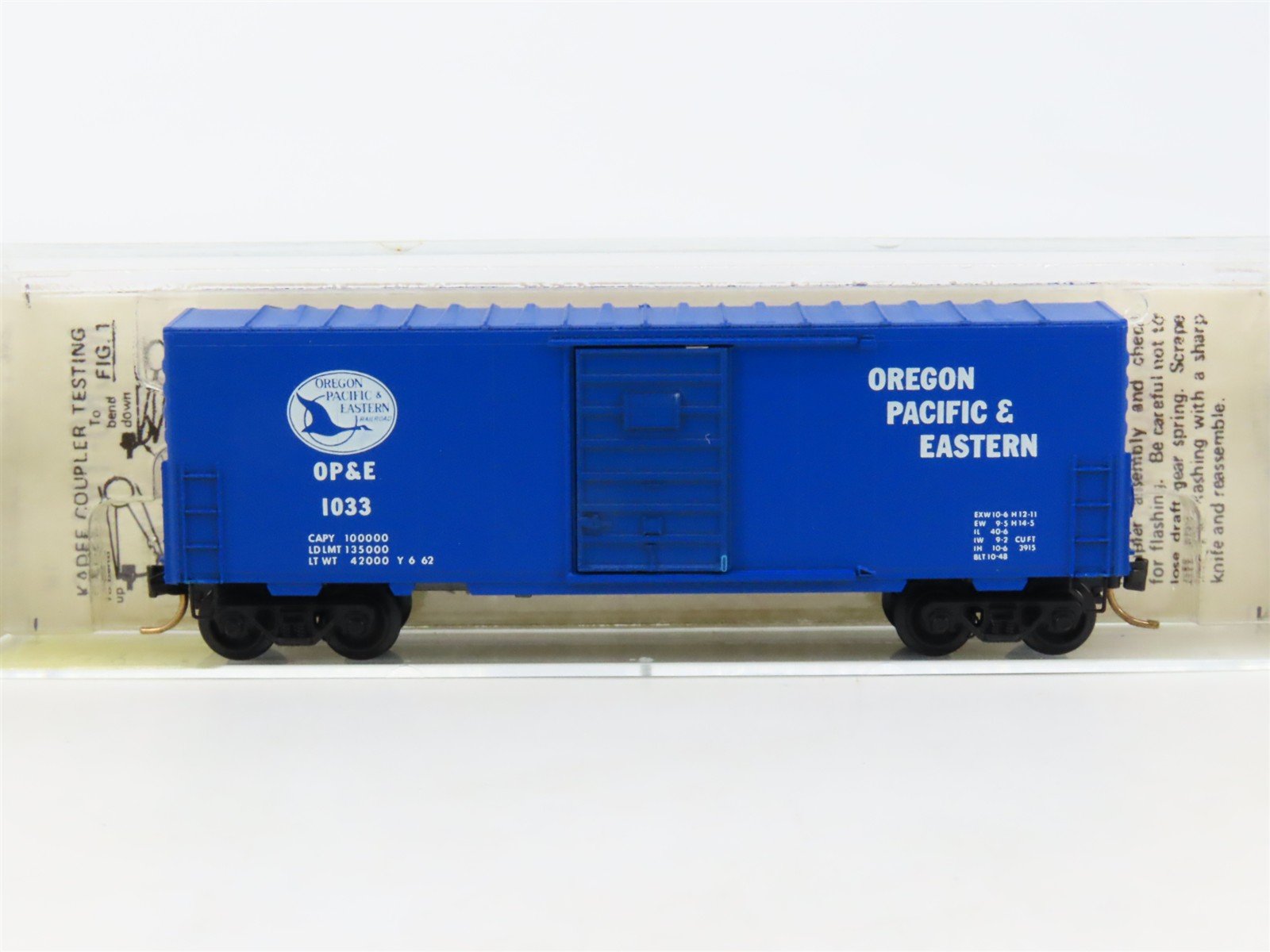 N Kadee Micro-Trains MTL 24110 OP&E Oregon Pacific & Eastern 40' Box Car #1033