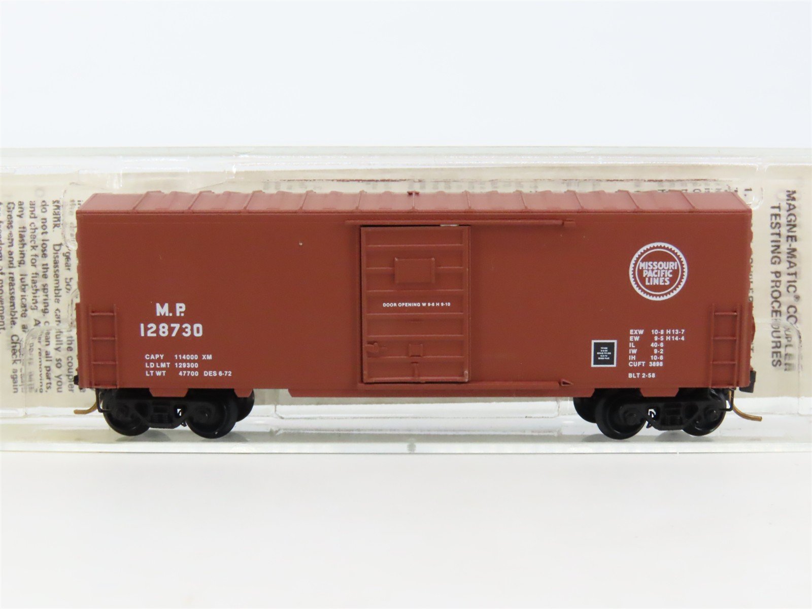 N Scale Kadee Micro-Trains MTL 24190 MP Missouri Pacific 40' Box Car #128730