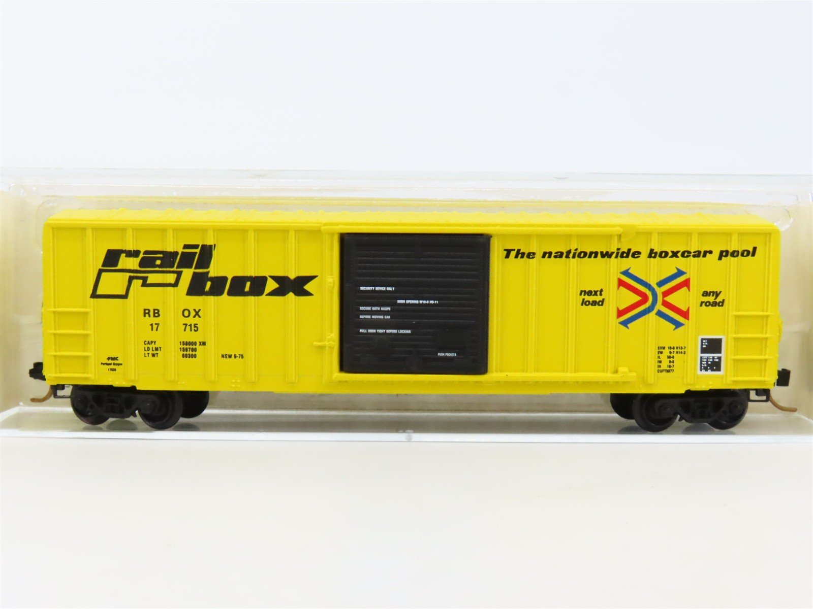 N Scale Kadee Micro-Trains MTL 25012 RBOX Railbox 50' Single Door Box Car #17715