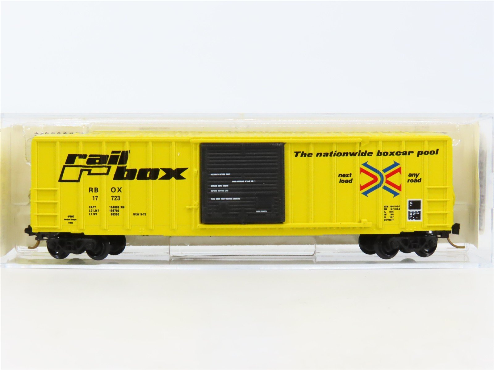 N Scale Kadee Micro-Trains MTL 25012 RBOX Railbox 50' Single Door Box Car #17723