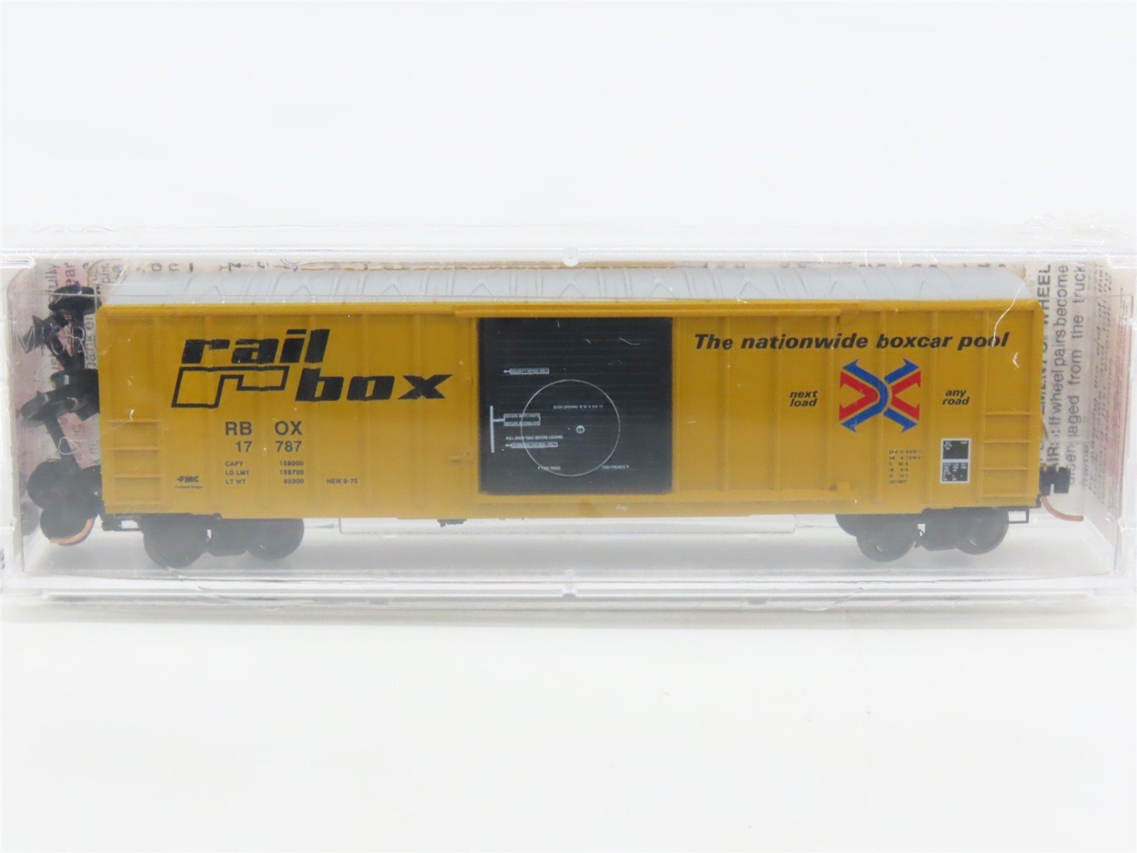 N Scale Micro-Trains MTL 25010 RBOX Railbox 50' Single Door Box Car #17787