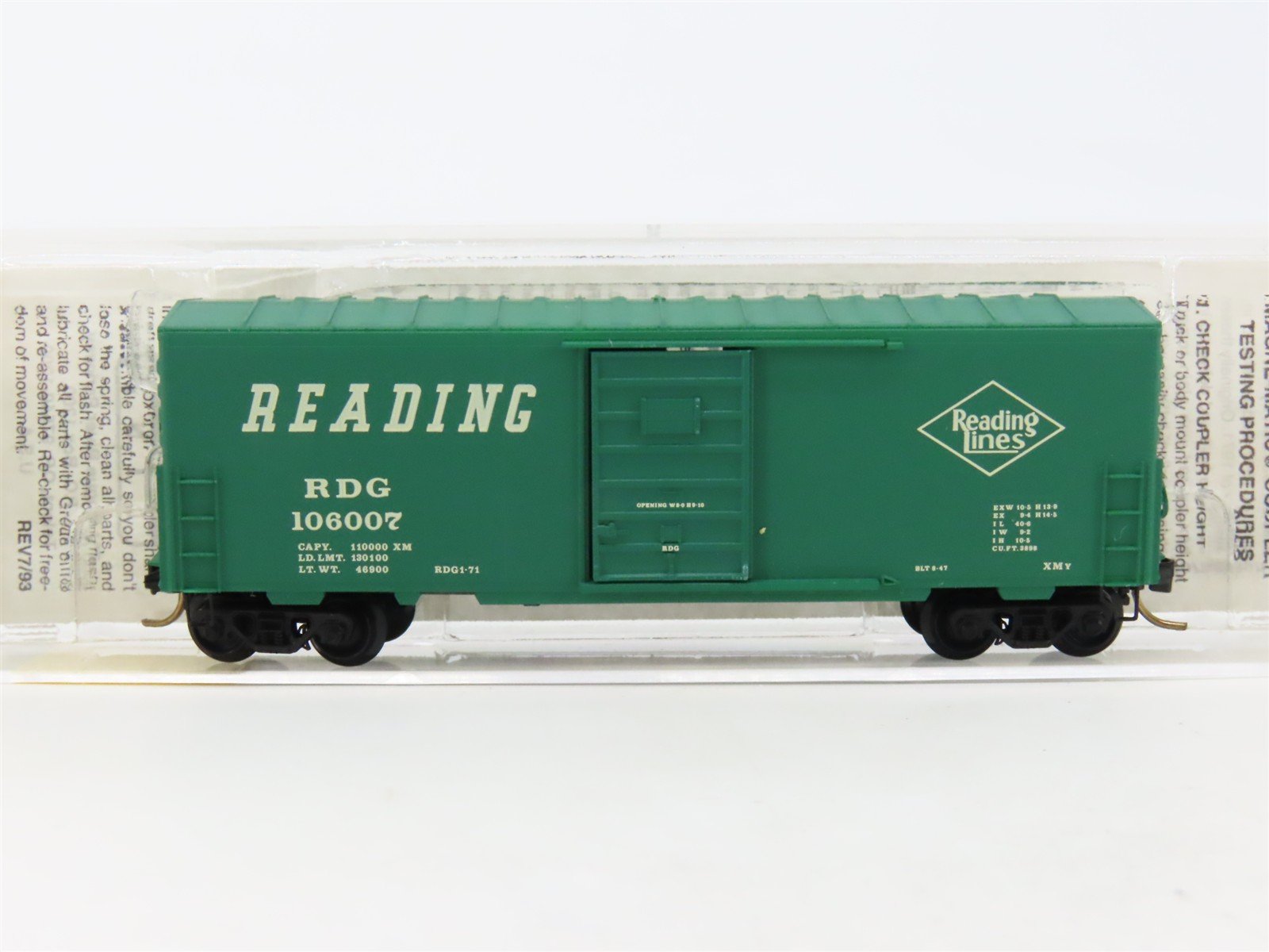 N Scale Micro-Trains MTL 24230 RDG Reading Lines 40' Single Door Box Car #106007
