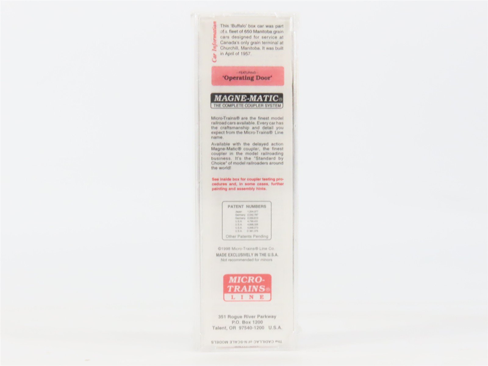 N Scale Micro-Trains MTL 24280 CN Canadian National Manitoba 40' Box Car #446214