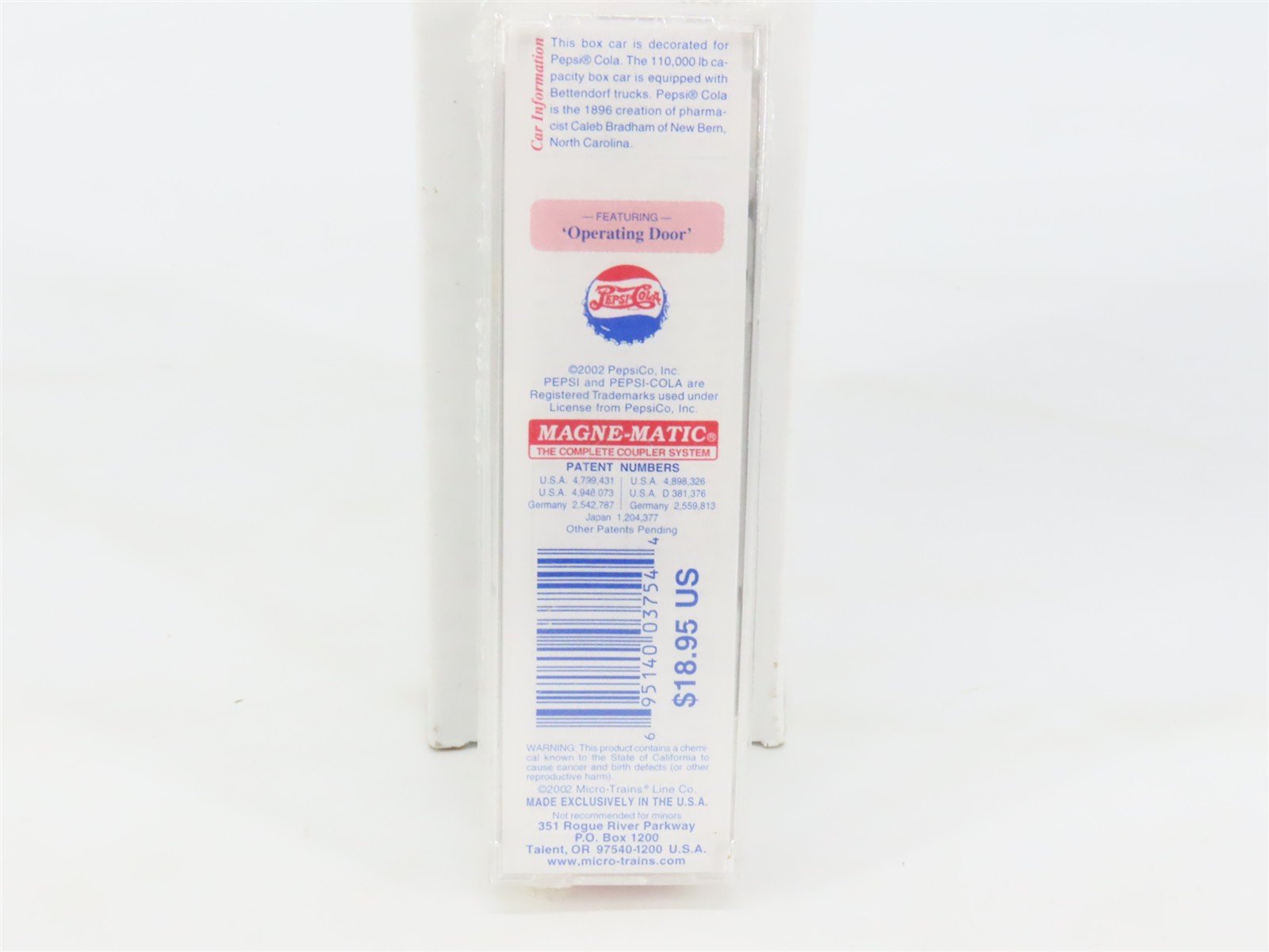 N Scale Micro-Trains MTL 24300 PCMT Pepsi Cola 40' Single Door Box Car #30042