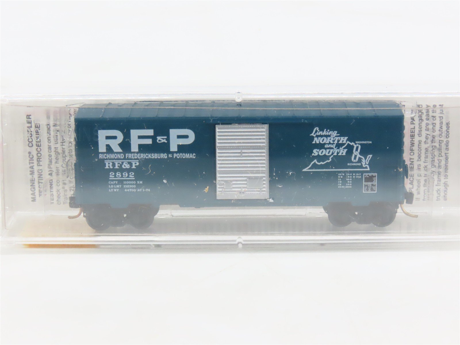 N Micro-Trains MTL 24290 RF&P Richmond Fredericksburg & Potomac 40' Boxcar #2892