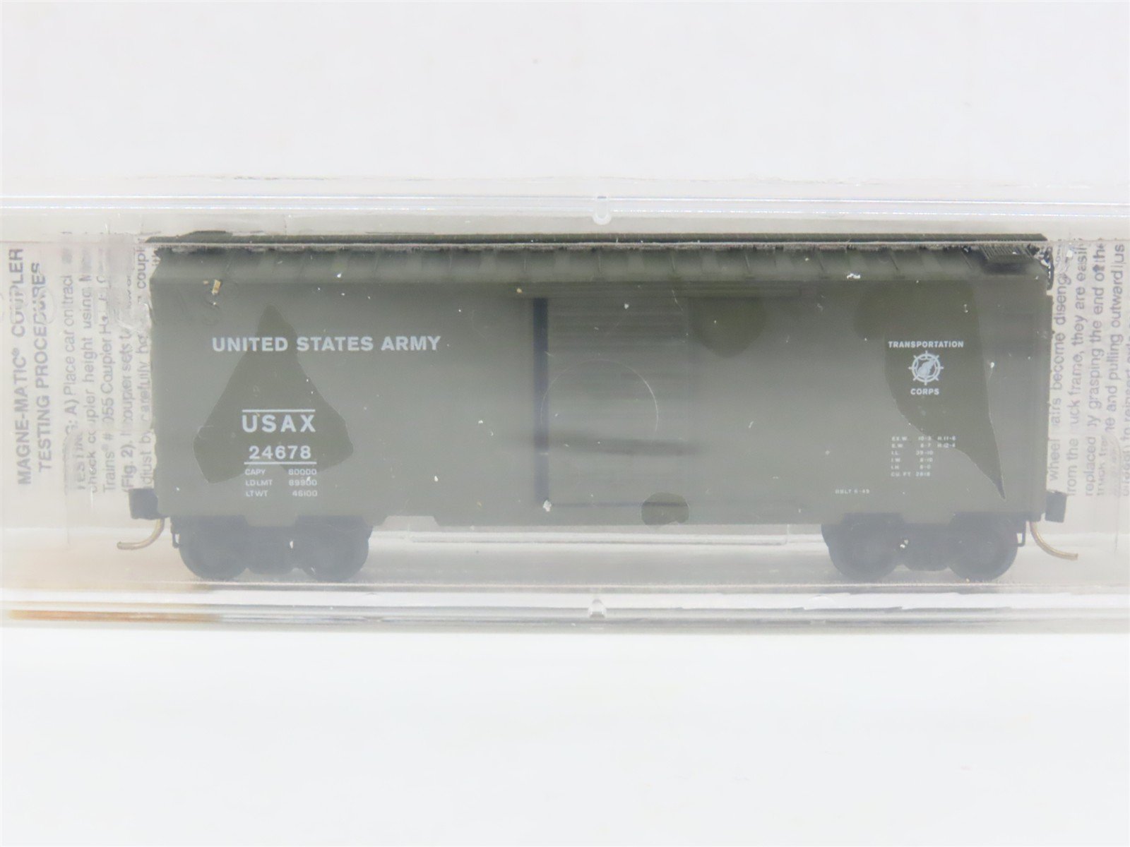 N Scale Micro-Trains MTL 20456 USAX United States Army 40' Box Car #24678