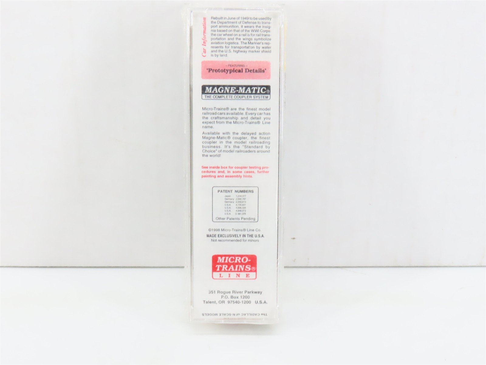 N Scale Micro-Trains MTL 20456 USAX United States Army 40' Box Car #24678