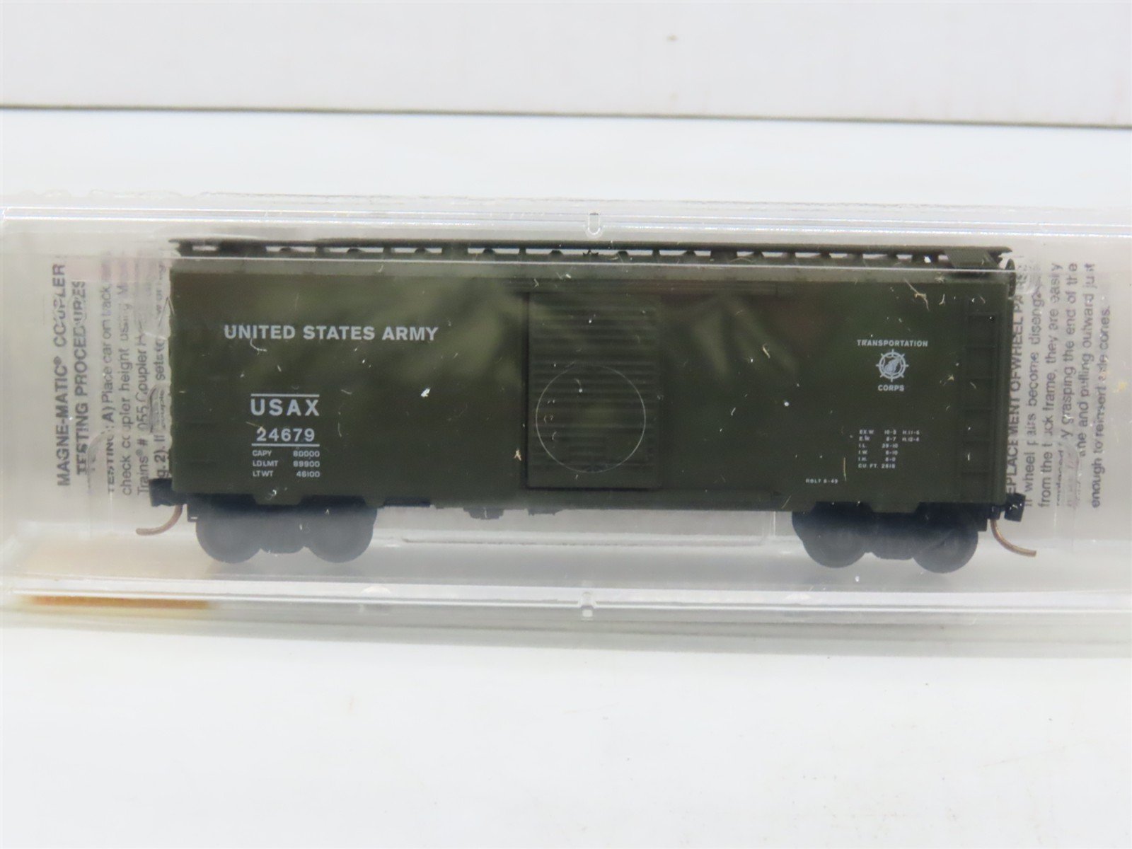 N Scale Micro-Trains MTL 20456 USAX United States Army 40' Box Car #24679
