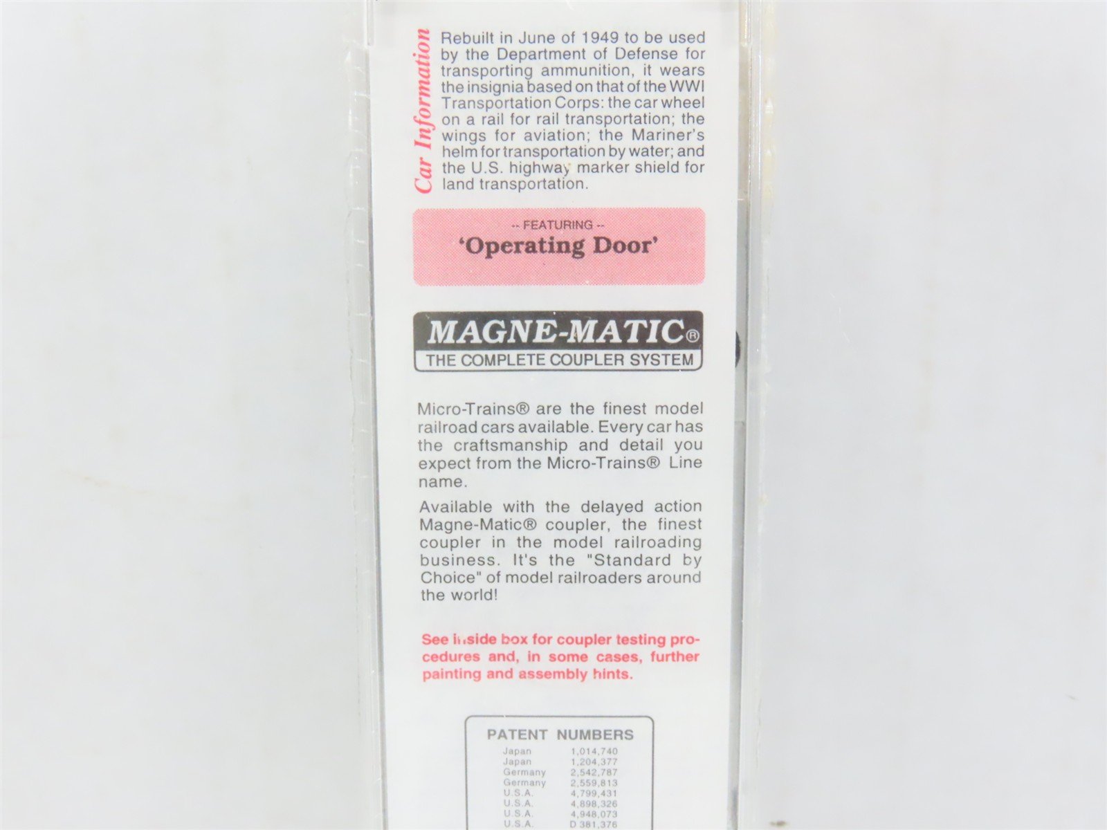N Scale Micro-Trains MTL 20456 USAX United States Army 40' Box Car #24679