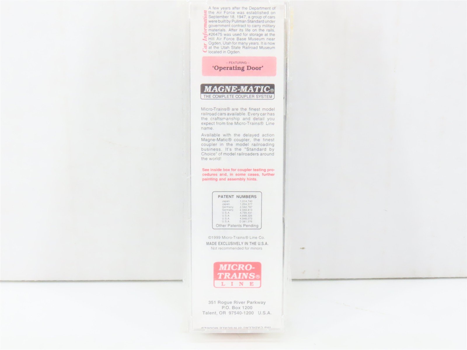 N Scale Micro-Trains MTL 20446 DAFX United States Air Force 40' Box Car #26475