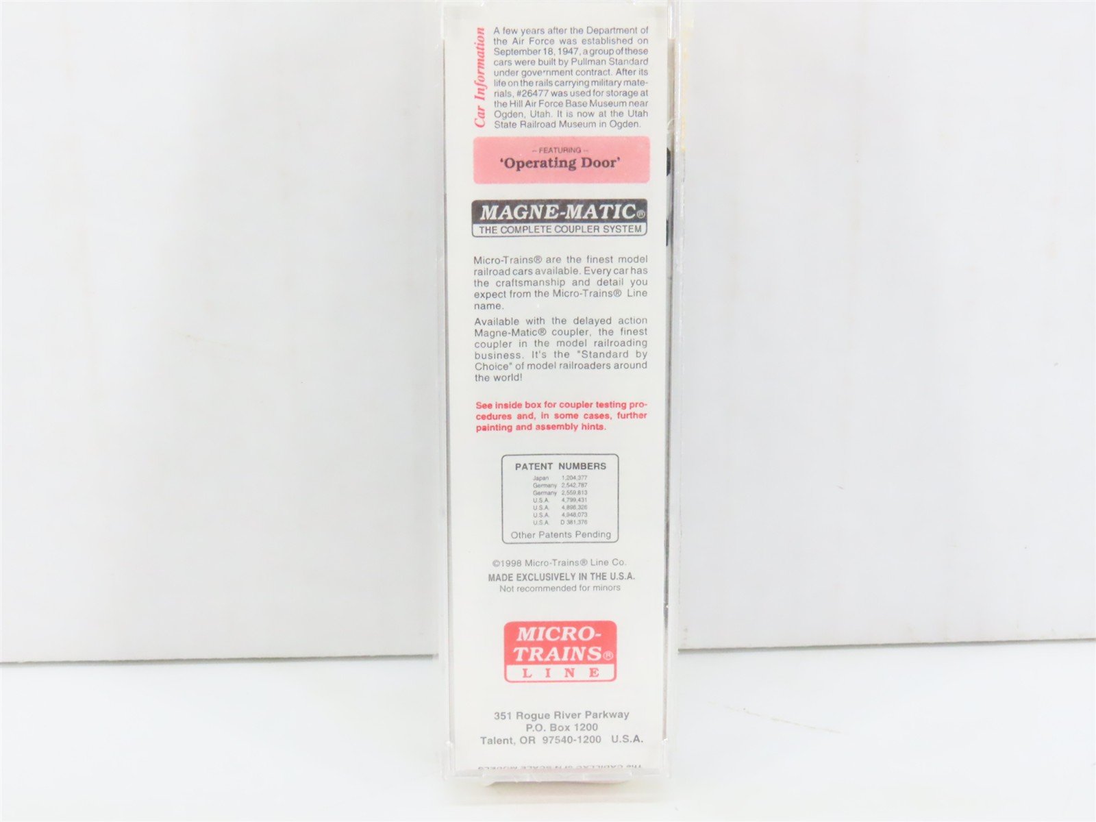 N Scale Micro-Trains MTL 20446 DAFX United States Air Force 40' Box Car #26477