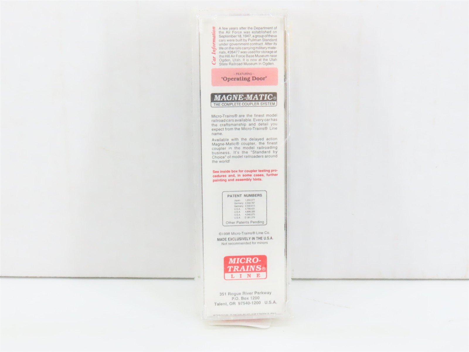 N Scale Micro-Trains MTL 20446 DAFX United States Air Force 40' Box Car #26477