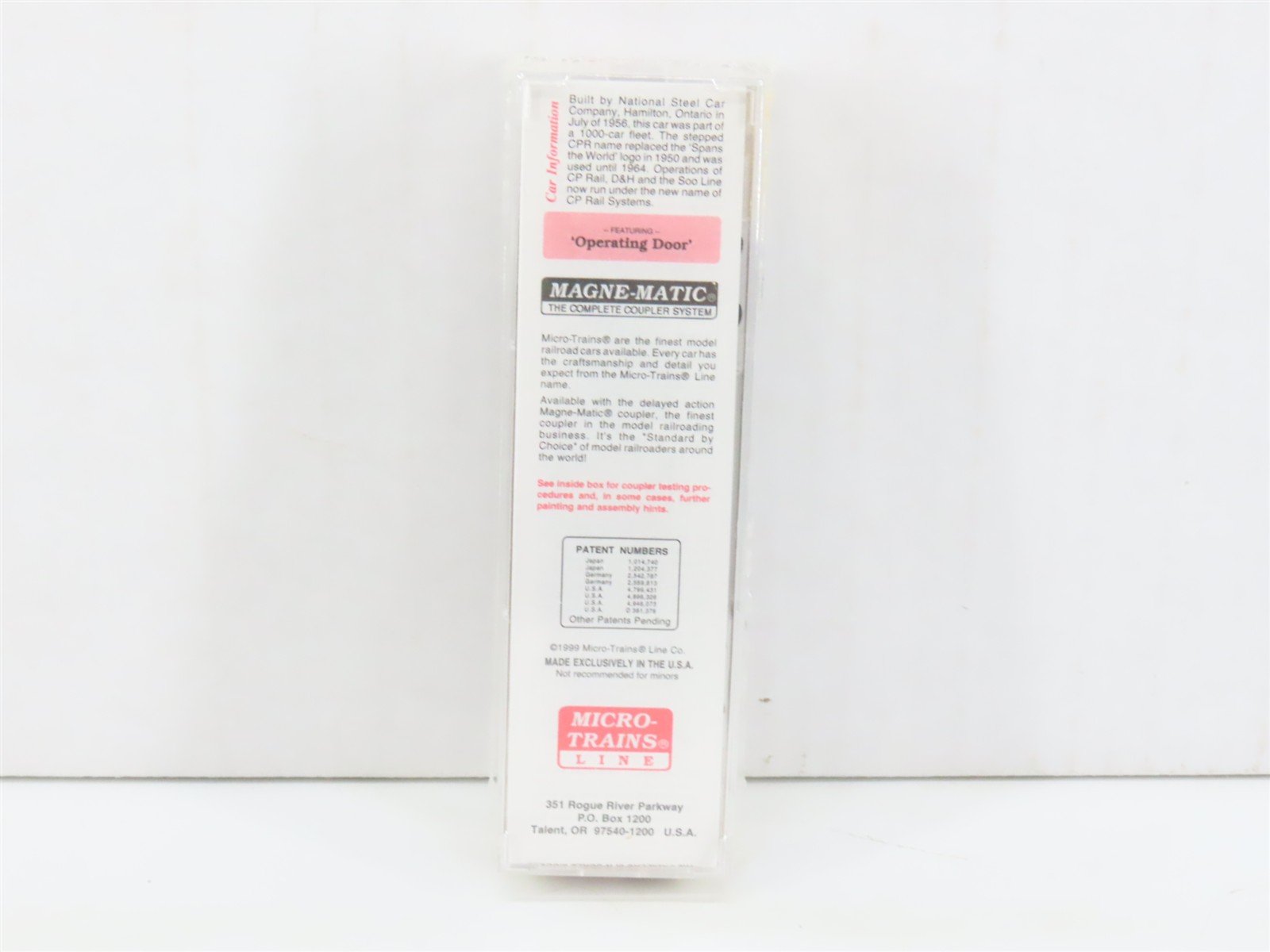 N Scale Micro-Trains MTL 20436/3 CP Canadian Pacific Railway 40' Box Car #51096
