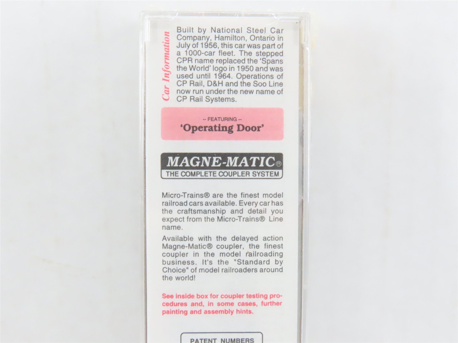 N Scale Micro-Trains MTL 20436/3 CP Canadian Pacific Railway 40' Box Car #51096
