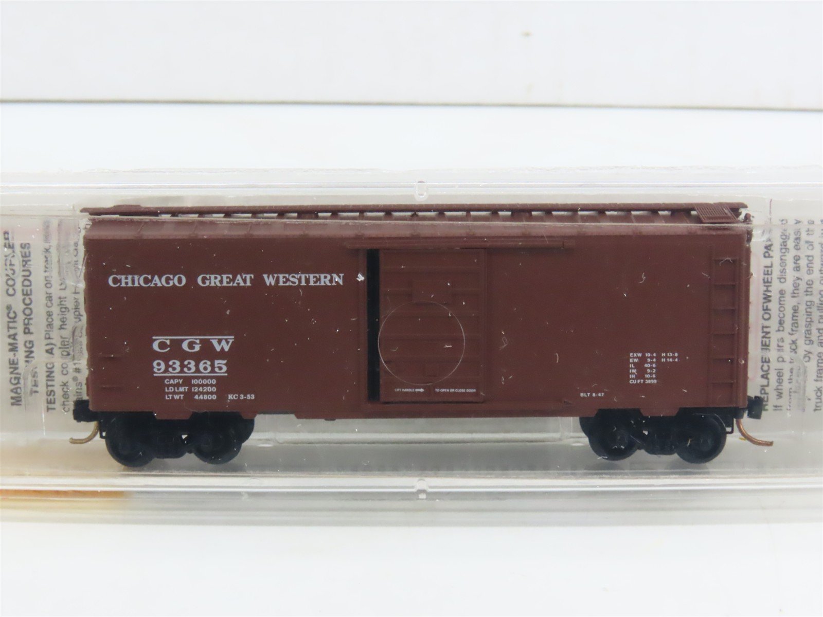 N Scale Micro-Trains MTL 20466 CGW Chicago Great Western 40' Box Car #93365