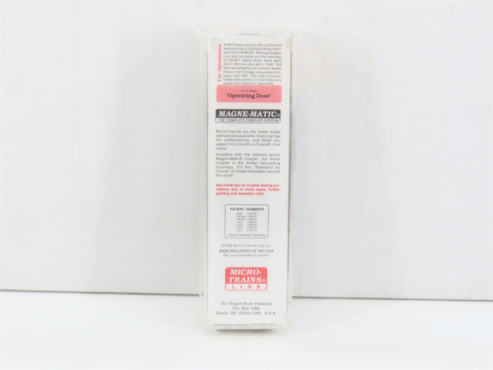 N Scale Micro-Trains MTL 20476 CIM Chicago & Illinois Midland 40' Box Car #16073
