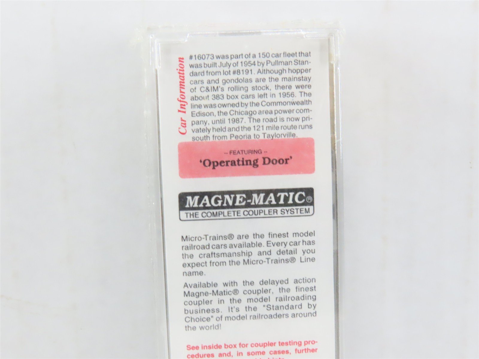 N Scale Micro-Trains MTL 20476 CIM Chicago & Illinois Midland 40' Box Car #16073