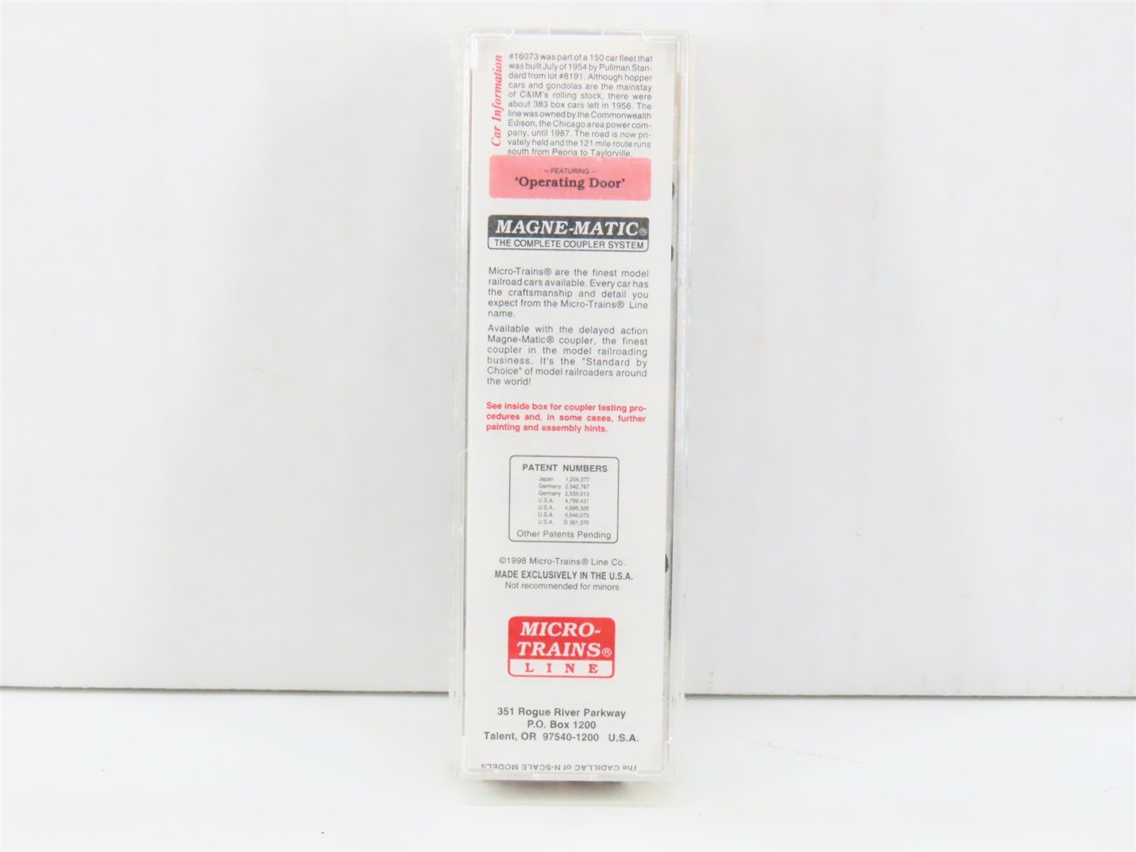 N Scale Micro-Trains MTL 20476 CIM Chicago & Illinois Midland 40' Box Car #16073
