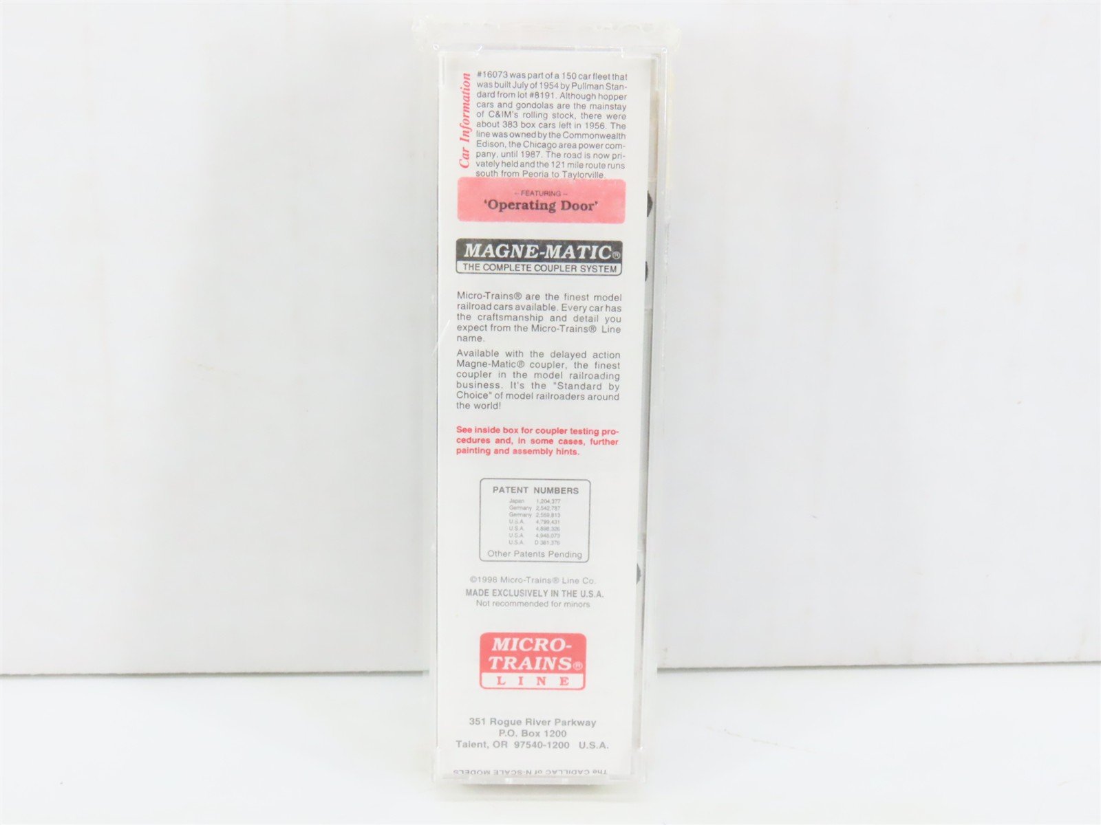 N Scale Micro-Trains MTL 20476 CIM Chicago & Illinois Midland 40' Box Car #16073