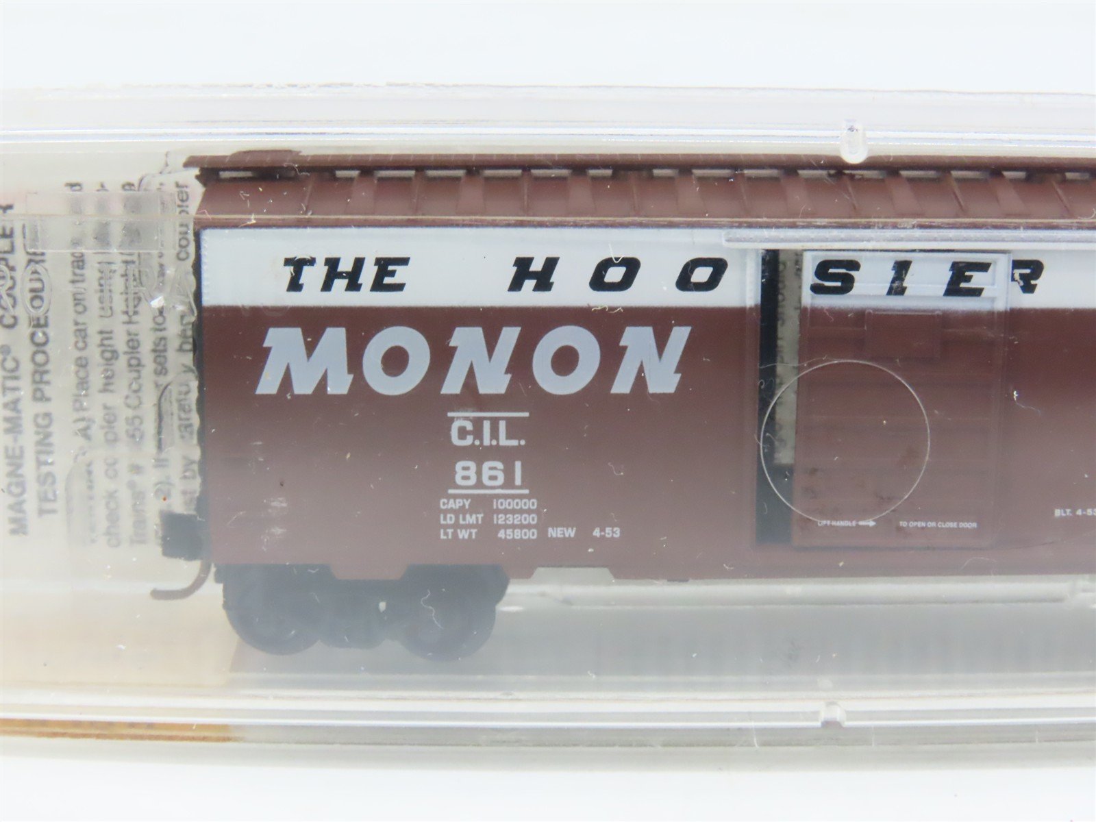 N Scale Micro-Trains MTL 20486 CIL Monon The Hoosier Line 40' Box Car #861