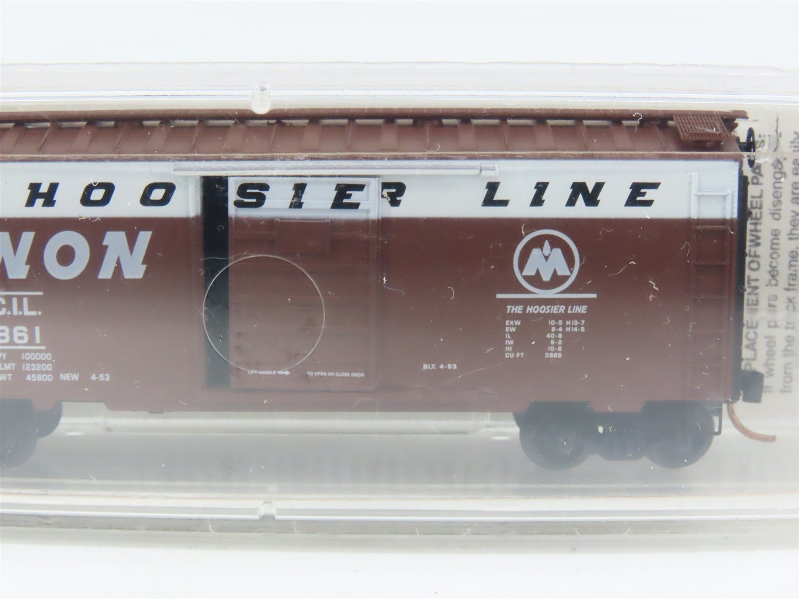 N Scale Micro-Trains MTL 20486 CIL Monon The Hoosier Line 40' Box Car #861