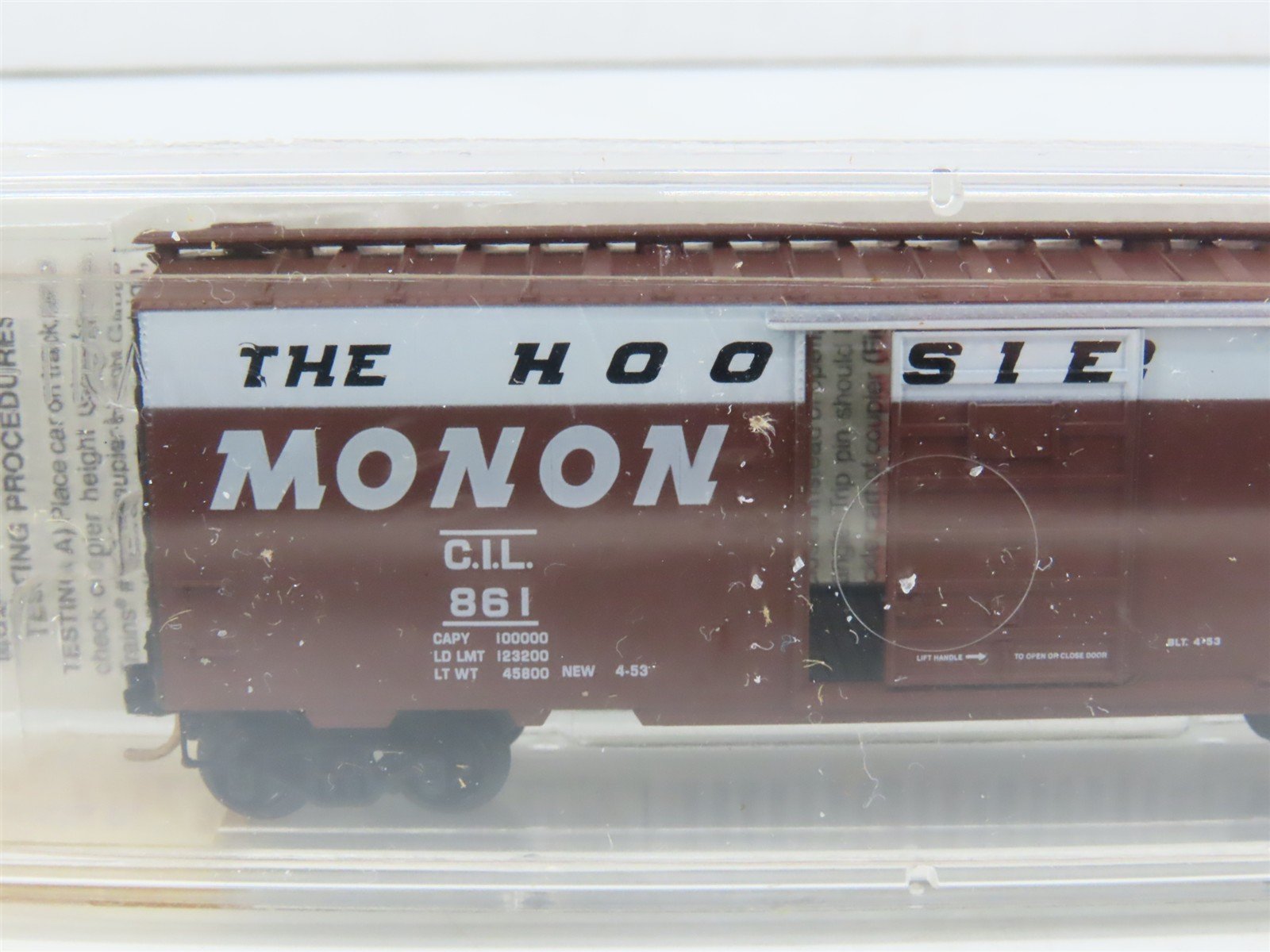 N Scale Micro-Trains MTL 20486 CIL Monon The Hoosier Line 40' Box Car #861