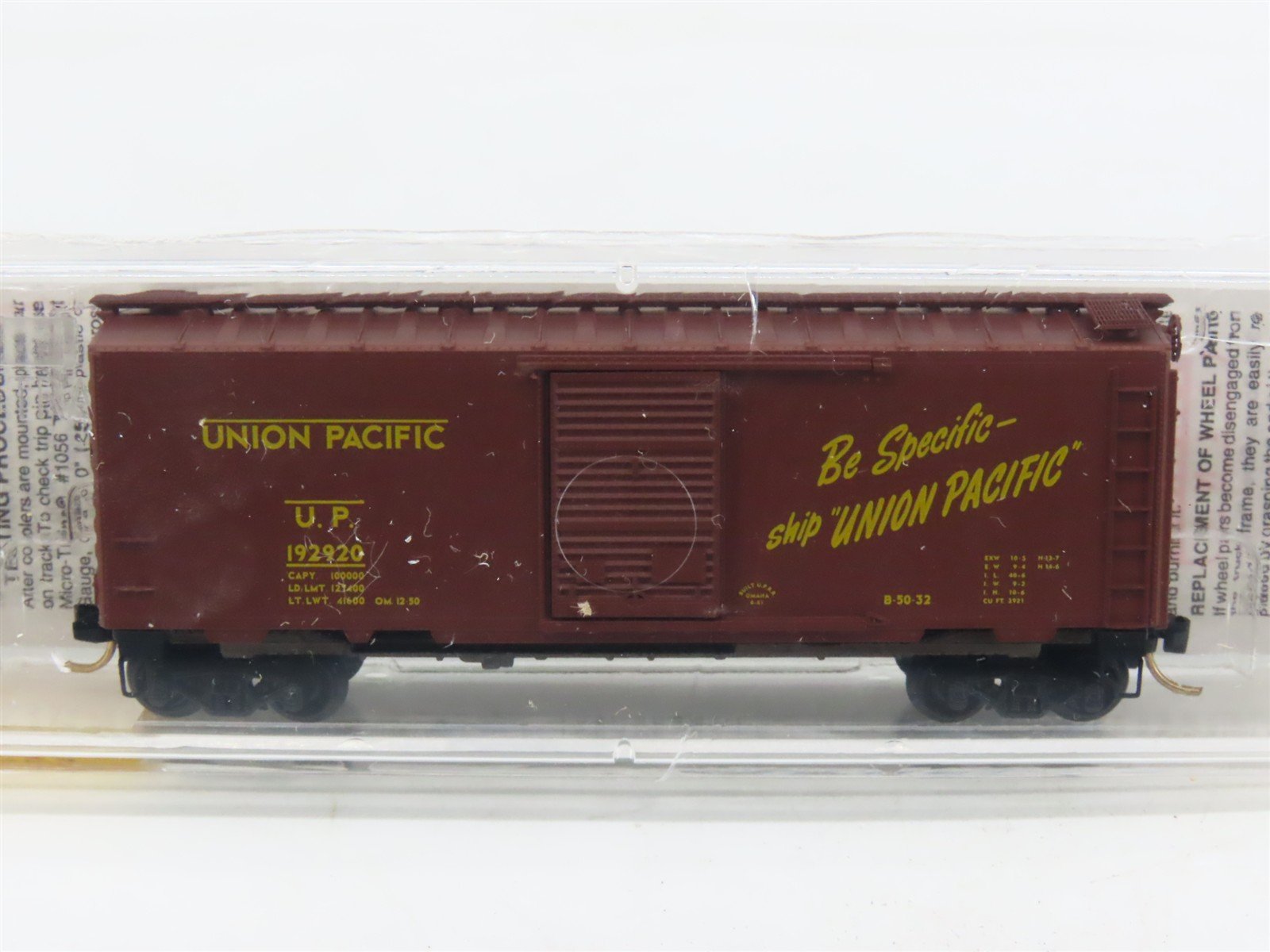 N Scale Micro-Trains MTL 20620 UP Union Pacific Be Specific 40' Box Car #192920